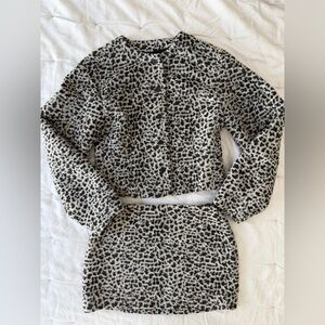 Zara Leopard Print Skirt & Jacket Set